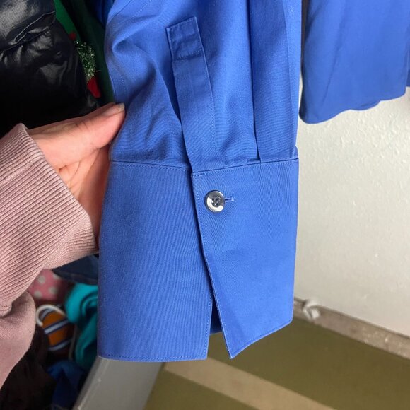Talbots Size 16 Royal Blue Button Down Shirt Wrinkle Resistant Stretch Office - Picture 3 of 5